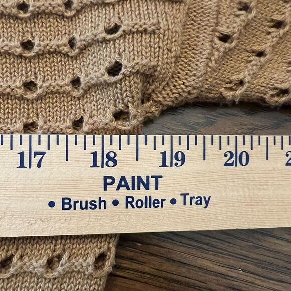 Joie Camel Brown Tan Open Knit Polo Sweater Top women’s  Size XS. - Picture 5 of 7